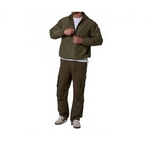 NEW TALENTLESS half zip long sleeve jacket in olive